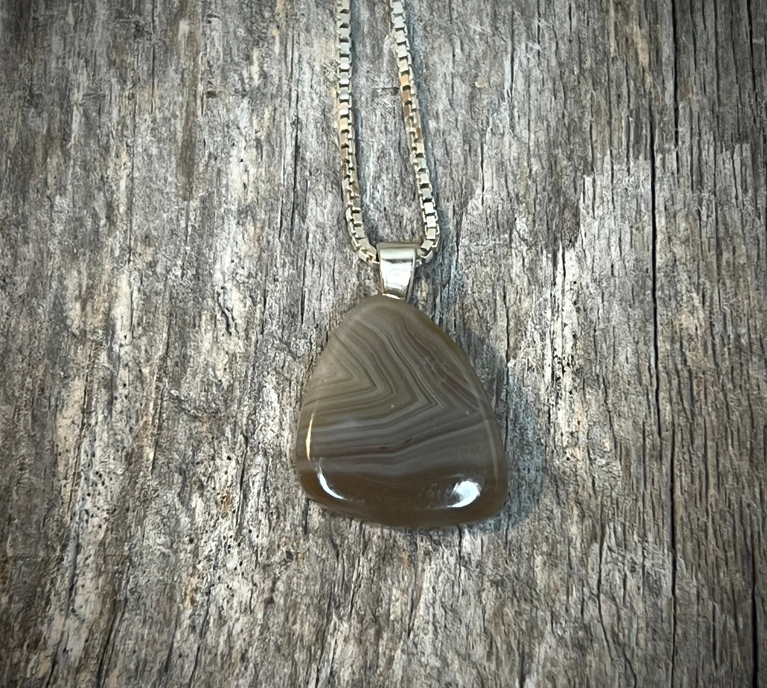 Lake Superior Agate Sterling necklace Lake Superior Jewelry